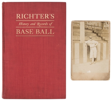 1914 Francis  Richter Signed Copy Of "Richters History of Records of Baseball" Also Inscribed to Roy Thomas - Including Photo of Thomas (Beckett)